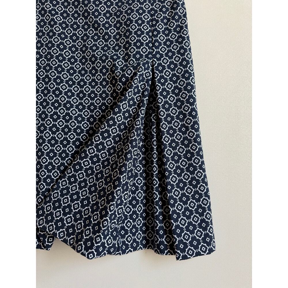 Brooks Brothers Women's Navy Blue Geometric Print Fit & Flare Dress Size 8 - Picture 3 of 13